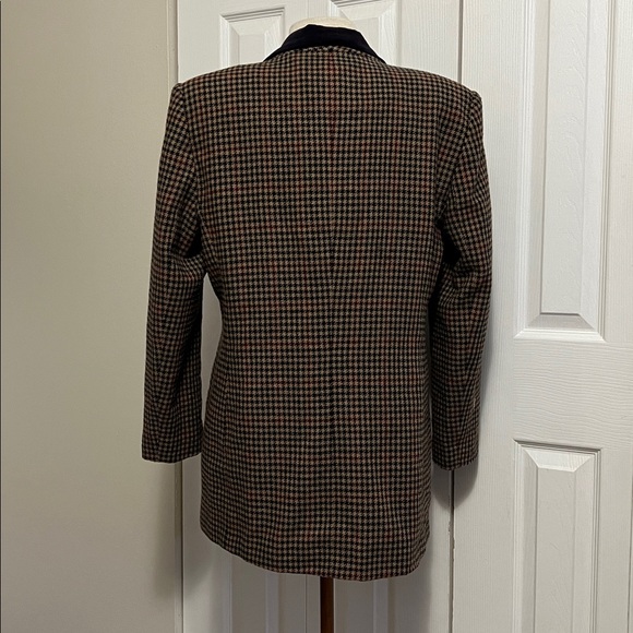 Vintage Norton McNaughton Houndstooth Women's Blazer with Velvet Collar Size 12 - Picture 9 of 16